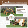 Outdoor Wooden Folding Picnic Table Bench - Aroflit