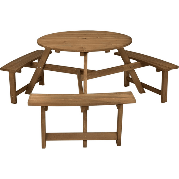 Outdoor Wooden Picnic Table And Bench - Aroflit