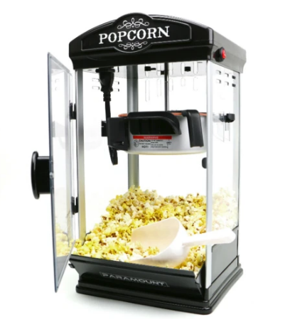 8 oz Tabletop Popcorn Maker with Rotating Kettle, Compact, Easy-to-Use