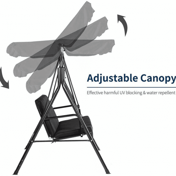 Patio Backyard Standing Cushioned Porch Swing Bench - Aroflit