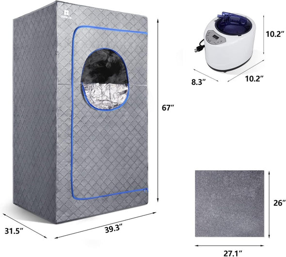 Personal Portable Home Steam Sauna Kit for Indoor/Outdoor Use - Aroflit