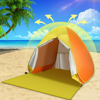 Family-Size Pop Up Beach Tent, Outdoor Sun Shelter Canopy for 5 People