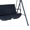 Porch Swing with Stand, Comfortable 3 - Person Swing, Adjustable Canopy - Aroflit