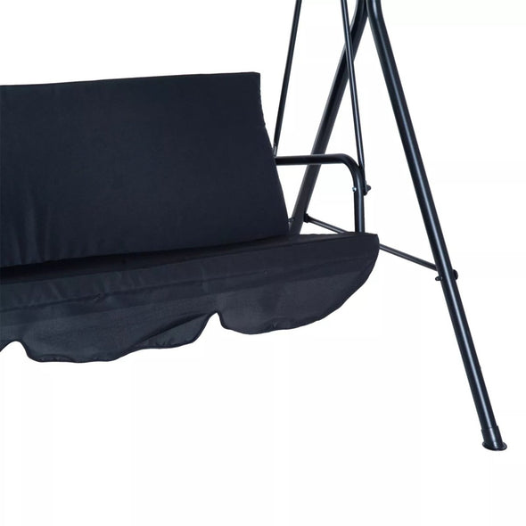 Porch Swing with Stand, Comfortable 3 - Person Swing, Adjustable Canopy - Aroflit