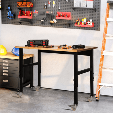Portable Adjustable Woodworking Garage Mobile Workbench Table - Aroflit