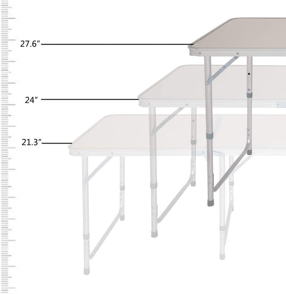 Portable Aluminum Folding Table for Indoor & Outdoor Use, Compact - Aroflit