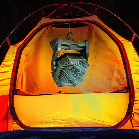 Portable Camping Water Misting Cooling Fan with LED Lighting - Aroflit