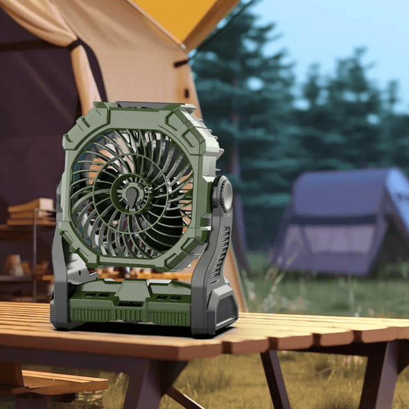 Portable Camping Water Misting Cooling Fan with LED Lighting - Aroflit