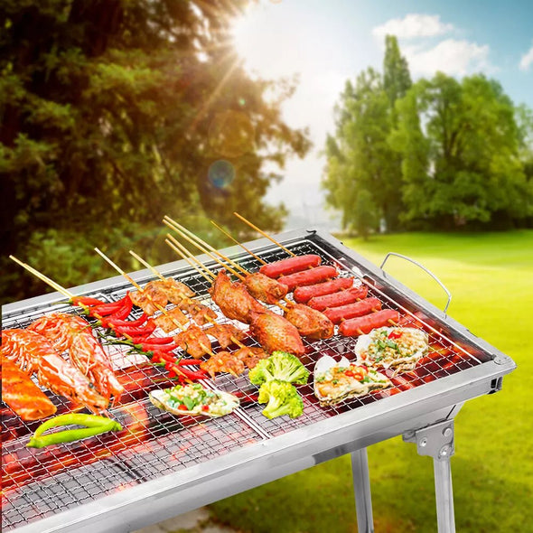 Portable Charcoal Grill with Folding Legs, Outdoor BBQ Grill for 5 - 10 - Aroflit