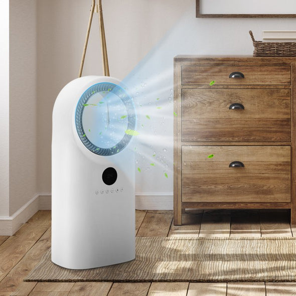 Portable Evaporative Air Cooler Fan - Rechargeable & Bladeless Design - Aroflit