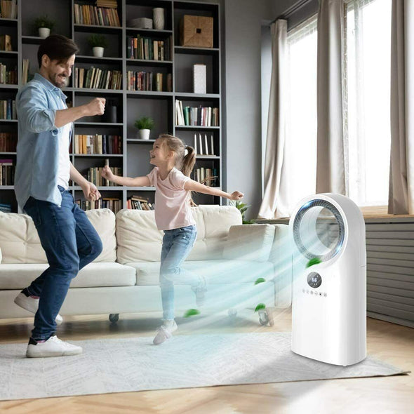 Portable Evaporative Air Cooler Fan - Rechargeable & Bladeless Design - Aroflit