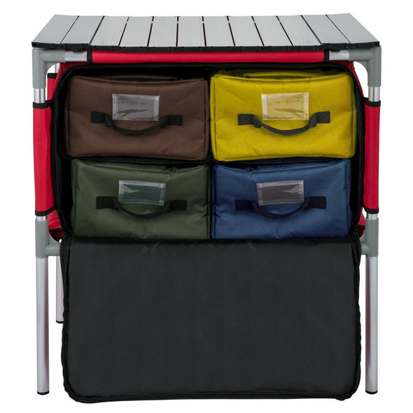 Portable Folding Camping Kitchen Table with Storage Bags - Aroflit