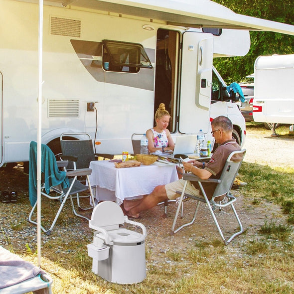 Portable Freestanding Camping RV Travel Potty Toilet with Handrails - Aroflit