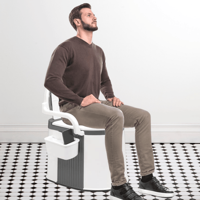 Portable Freestanding Camping RV Travel Potty Toilet with Handrails - Aroflit