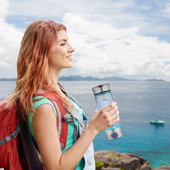 Portable Hydrogen Alkaline Ionizer Water Maker Bottle, Hydrated - Aroflit