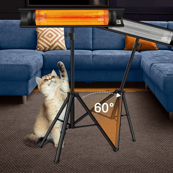Portable Infrared Space Heater with Tripod & Remote for Indoor/Outdoor Use - Aroflit