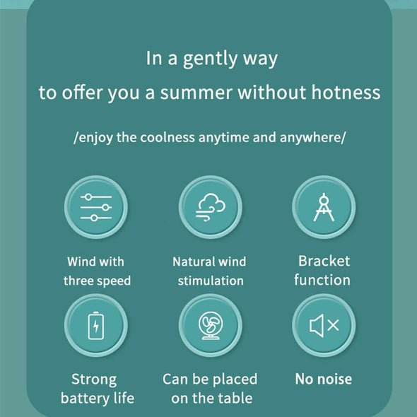 Portable Mini Hand Held Fan Rechargeable Desk Cooler - Aroflit