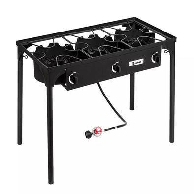Portable Propane Camp Stove, 3 Burner, 225,000 BTU - Aroflit