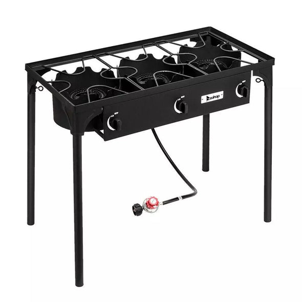 Portable Propane Camp Stove, 3 Burner, 225,000 BTU - Aroflit