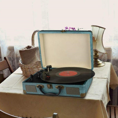 Portable Retro Vinyl Record Player with Bluetooth, Modern Turntable - Aroflit