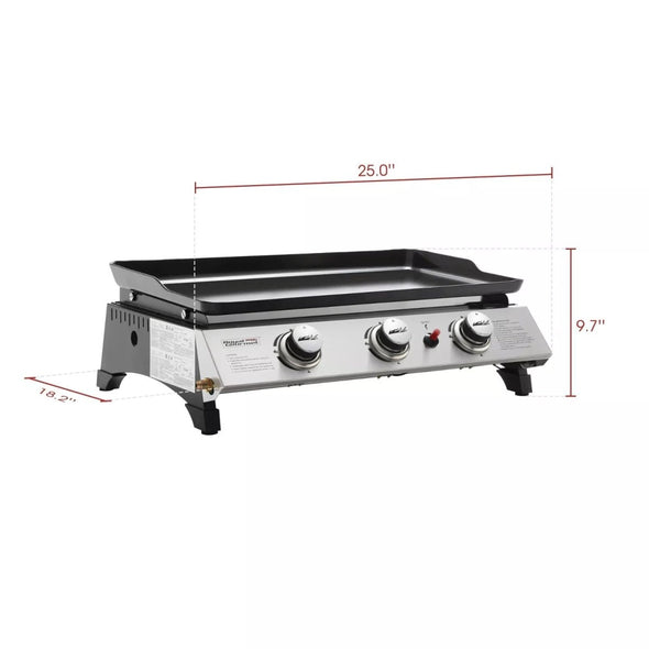 Portable Tabletop Gas Grill - 3 Burners, 319 Sq. In. Cooking Surface - Aroflit