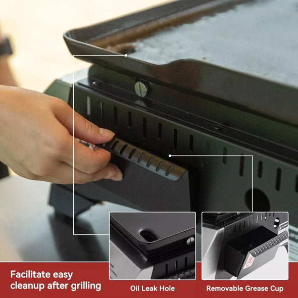 Portable Tabletop Gas Grill - 3 Burners, 319 Sq. In. Cooking Surface - Aroflit