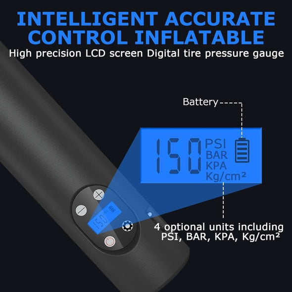 Portable Tire Air Inflator Compressor for Car, Compact & Cordless - Aroflit