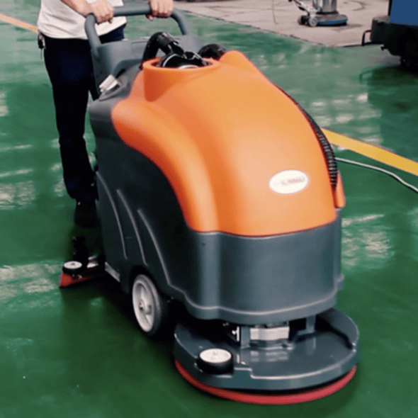 Powerful Electric Walk - Behind Auto Floor Scrubber for Tile & Wood Cleaning - Aroflit