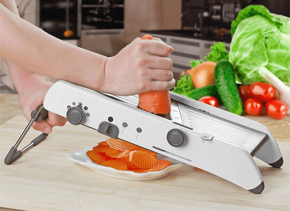Premium 18 - In - 1 Vegetable & Fruit Mandoline Slicer, Razor - Sharp Blades - Aroflit