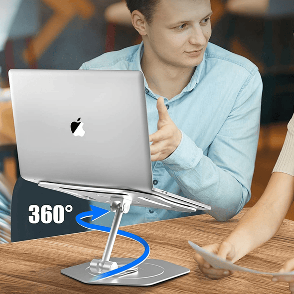 Premium 360° Swivel Rotating Laptop Holder Riser Stand for Desk - Aroflit