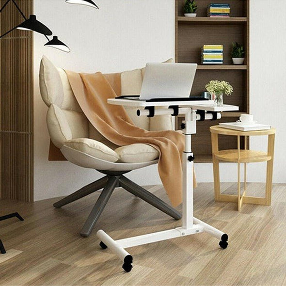 Premium Adjustable Over Bed Table with Rolling Height and Angle Stand - Aroflit