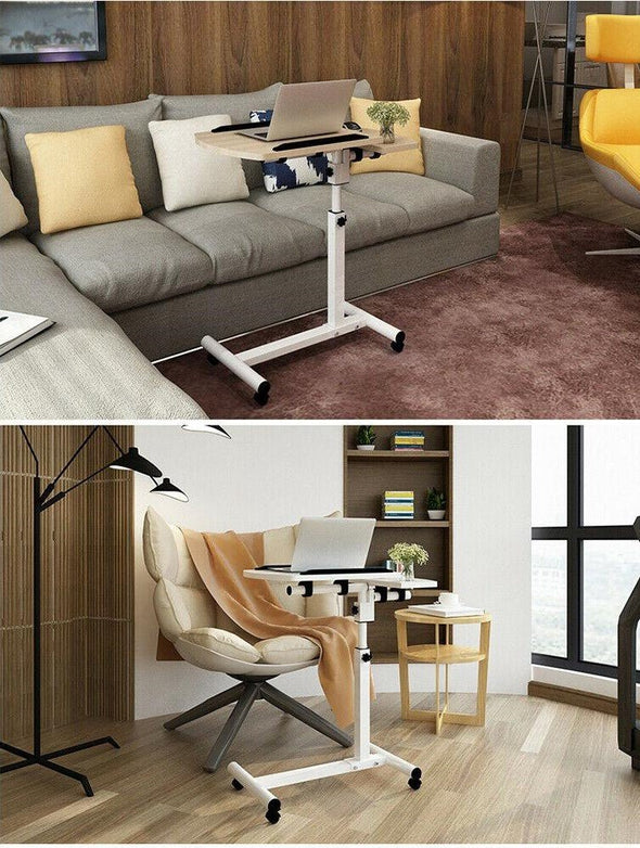 Premium Adjustable Over Bed Table with Rolling Height and Angle Stand - Aroflit