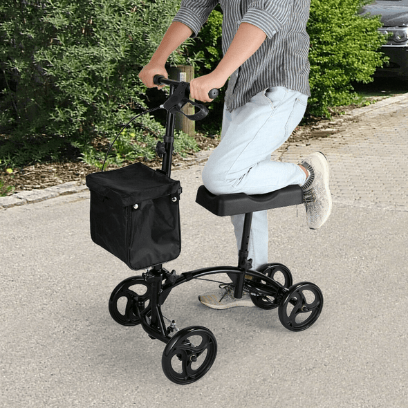 Premium All Terrain Medical Knee Walker Scooter, Adjustable & Safe - Aroflit