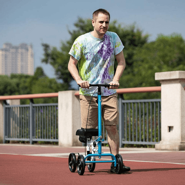 Premium All Terrain Medical Knee Walker Scooter, Adjustable & Safe - Aroflit