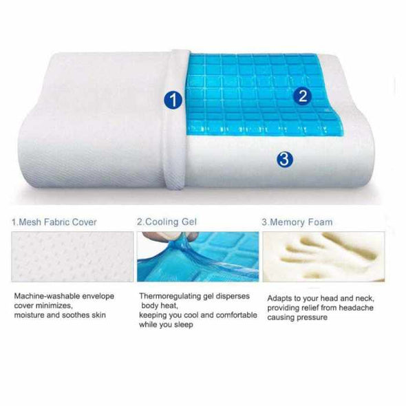 Premium Cooling Gel Memory Foam Sleeping Pillow - Aroflit