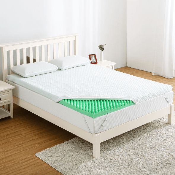 Premium Full - Size Memory Foam Mattress Topper, Cooling - Aroflit