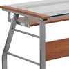 Premium Glass Top Work Laptop Computer Desk, Sleek, Modern, Functional - Aroflit
