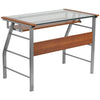 Premium Glass Top Work Laptop Computer Desk, Sleek, Modern, Functional - Aroflit