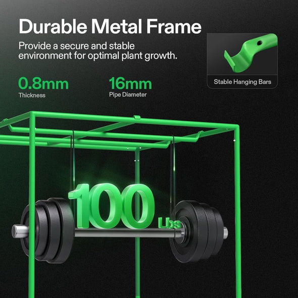 Premium Grow Tent for Indoor Gardening, Spacious, Durable, Reflective - Aroflit