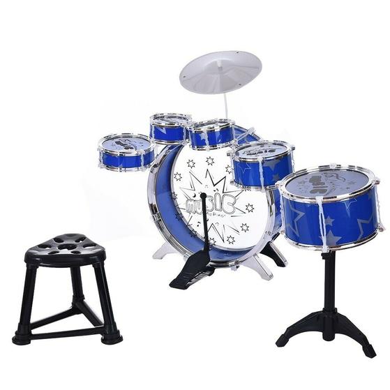 Premium Kids Drum Set Kit with Jazz Cymbal, Chair, and Kick Pedal - Aroflit
