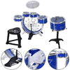 Premium Kids Drum Set Kit with Jazz Cymbal, Chair, and Kick Pedal - Aroflit