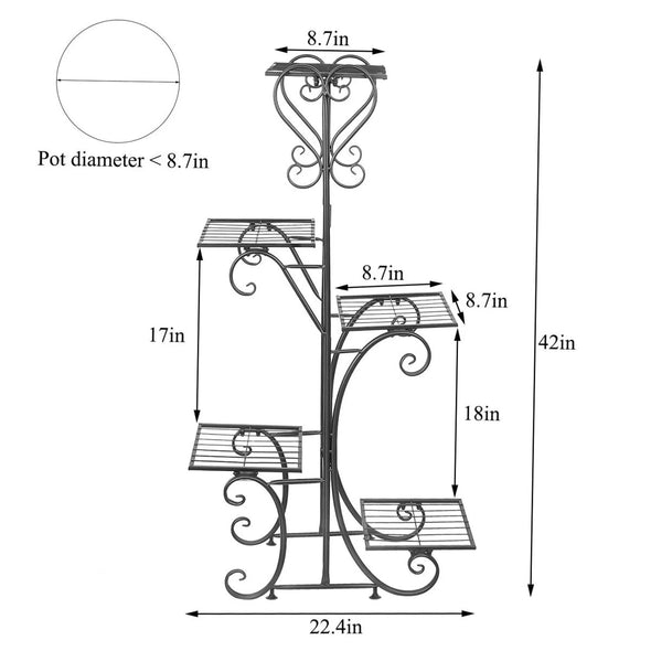 Premium Metal Plant Stand, Tiered Display Rack for Indoor & Outdoor - Aroflit