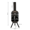 Premium Steel 5FT Outdoor Chiminea Fireplace Patio Wood Burning Pit - Aroflit