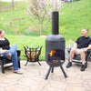 Premium Steel 5FT Outdoor Chiminea Fireplace Patio Wood Burning Pit - Aroflit