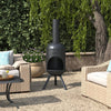 Premium Steel 5FT Outdoor Chiminea Fireplace Patio Wood Burning Pit - Aroflit