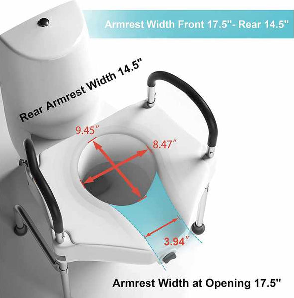 Raised Toilet Seat with Arms - Aroflit