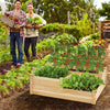 Raised Wooden Multi - Tier Planter Box for Vegetables, Herbs & Flowers - Aroflit