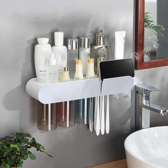 Rama™ Magnetic Adsorption Toothbrush Holder – Toothpaste Dispenser - Aroflit