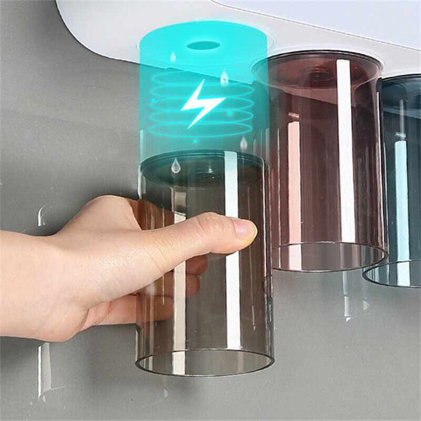 Rama™ Magnetic Adsorption Toothbrush Holder – Toothpaste Dispenser - Aroflit