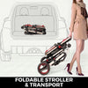 Red Baby Stroller Foldable Pram Car Seat - Safe, Reversible & Adjustable - Aroflit
